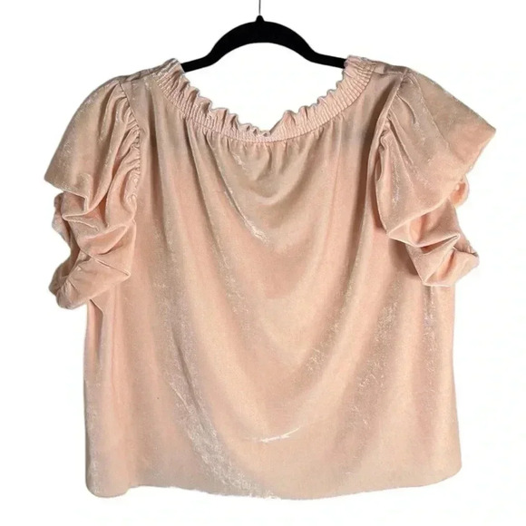 Free People Terese Velvet Top Peach Boho Size Medium - Picture 7 of 7